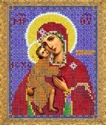 Рисунок на ткани для вышивания бисером 403М "Прсв. Богородица Феодоровская"