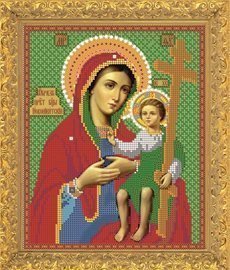 Рисунок на ткани для вышивания бисером Бис 401 "Св.Прсв. Богородица Новоникитская" Рисунок на ткани для вышивания бисером Бис 401 "Св.Прсв. Богородица Новоникитская"