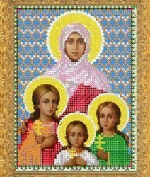Рисунок на ткани для вышивания бисером 337М "Св.мученицы Вера, Надежда, Любовь, София"