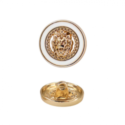 Пуговица №П-1144 28L (золото/белый) 1/25 шт