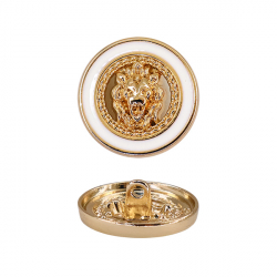 Пуговица №П-1143  36L (золото/белый) 1/20 шт