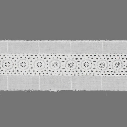 Прошва №M3870 х/б ш.4,5 см белый  1/13,7 м