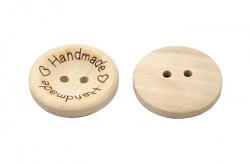 Пуговица деревянная #25-093 "HandMade" 2,5 см, 1/100 шт